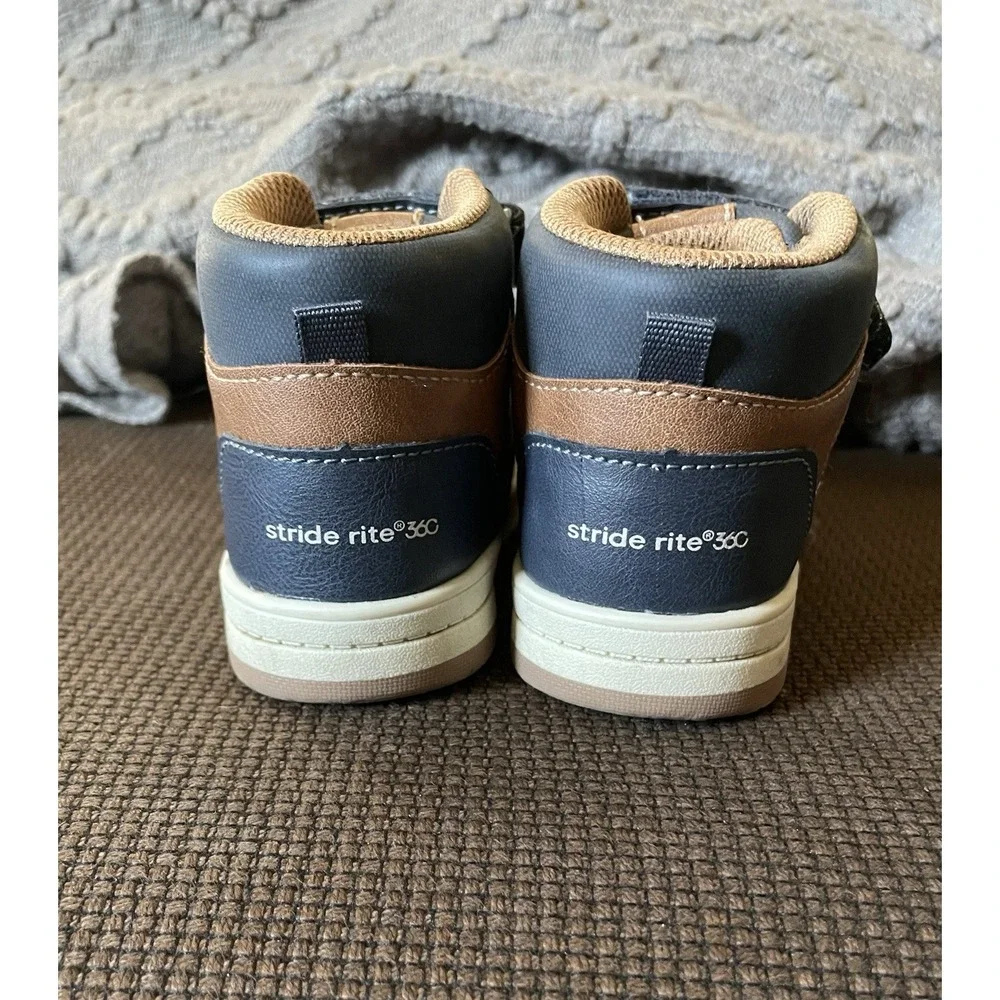 Stride Rite 360 Colby & Melvin Toddler Boot Lot Size 7 Navy Brown Shoes